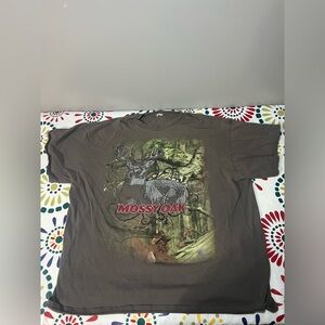 VTG  Mossy Oak Deer Graphic T-Shirt Double Sided Break-Up Infinity Camo